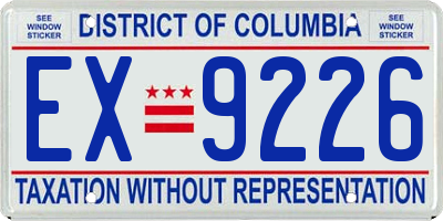 DC license plate EX9226