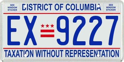 DC license plate EX9227
