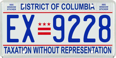 DC license plate EX9228