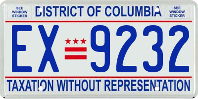 DC license plate EX9232