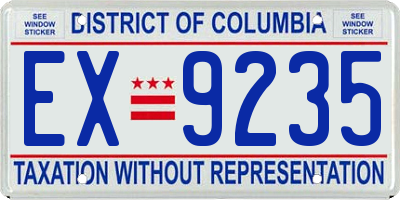 DC license plate EX9235
