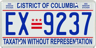DC license plate EX9237