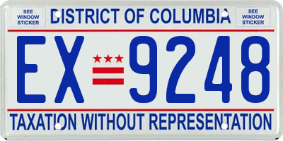 DC license plate EX9248