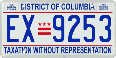 DC license plate EX9253