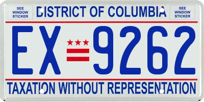 DC license plate EX9262