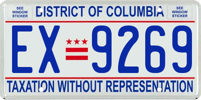 DC license plate EX9269