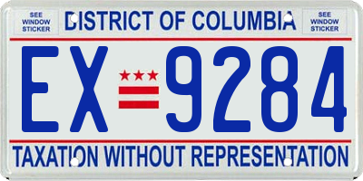DC license plate EX9284