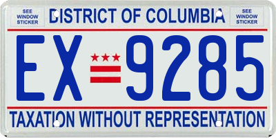 DC license plate EX9285
