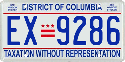 DC license plate EX9286