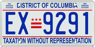 DC license plate EX9291
