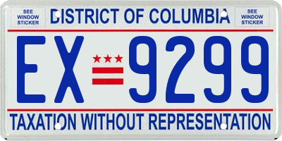 DC license plate EX9299