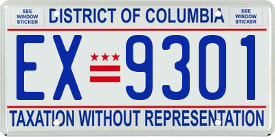 DC license plate EX9301