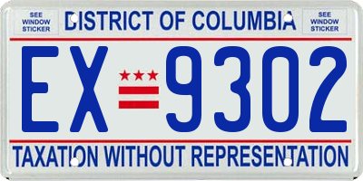 DC license plate EX9302