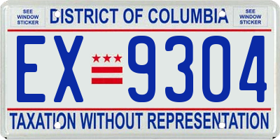 DC license plate EX9304