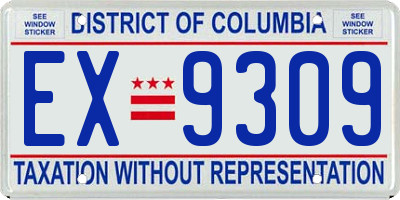 DC license plate EX9309