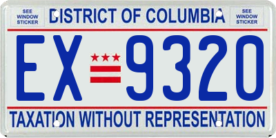 DC license plate EX9320