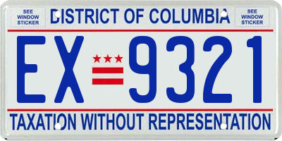DC license plate EX9321
