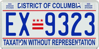 DC license plate EX9323