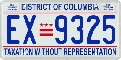 DC license plate EX9325