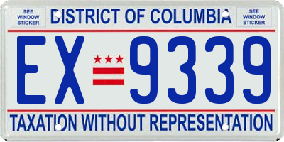 DC license plate EX9339
