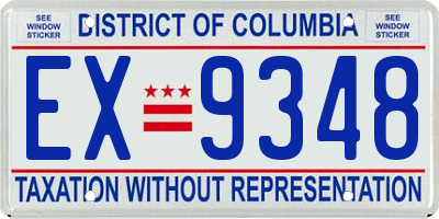 DC license plate EX9348