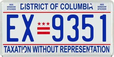 DC license plate EX9351