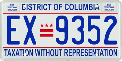 DC license plate EX9352