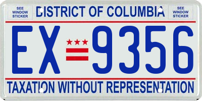 DC license plate EX9356