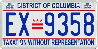 DC license plate EX9358