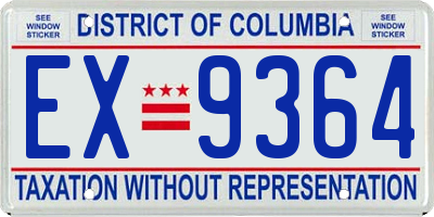 DC license plate EX9364
