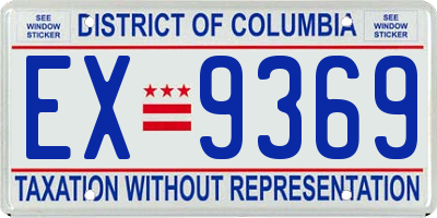 DC license plate EX9369