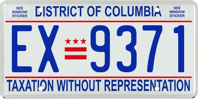 DC license plate EX9371