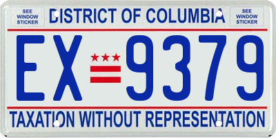 DC license plate EX9379