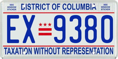 DC license plate EX9380