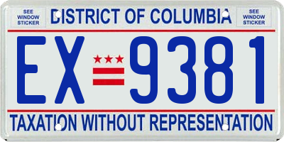 DC license plate EX9381