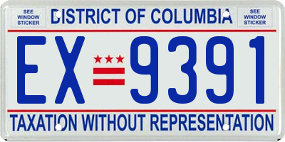 DC license plate EX9391