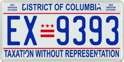 DC license plate EX9393