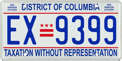 DC license plate EX9399