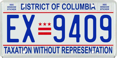 DC license plate EX9409