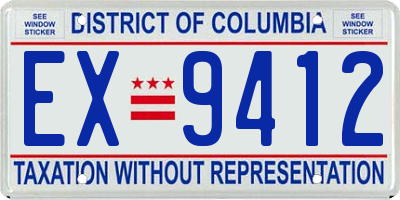 DC license plate EX9412