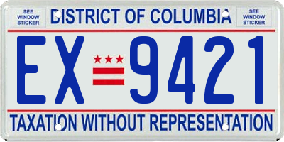 DC license plate EX9421