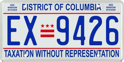 DC license plate EX9426