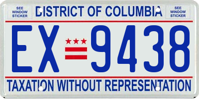DC license plate EX9438