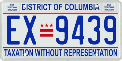 DC license plate EX9439