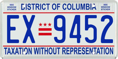 DC license plate EX9452