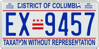 DC license plate EX9457