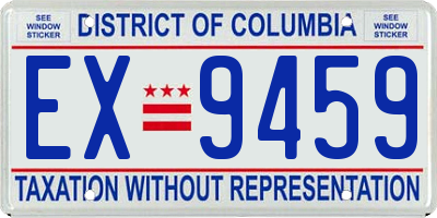 DC license plate EX9459