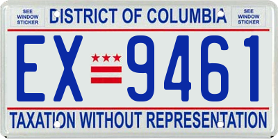 DC license plate EX9461