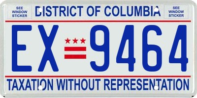 DC license plate EX9464