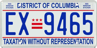 DC license plate EX9465